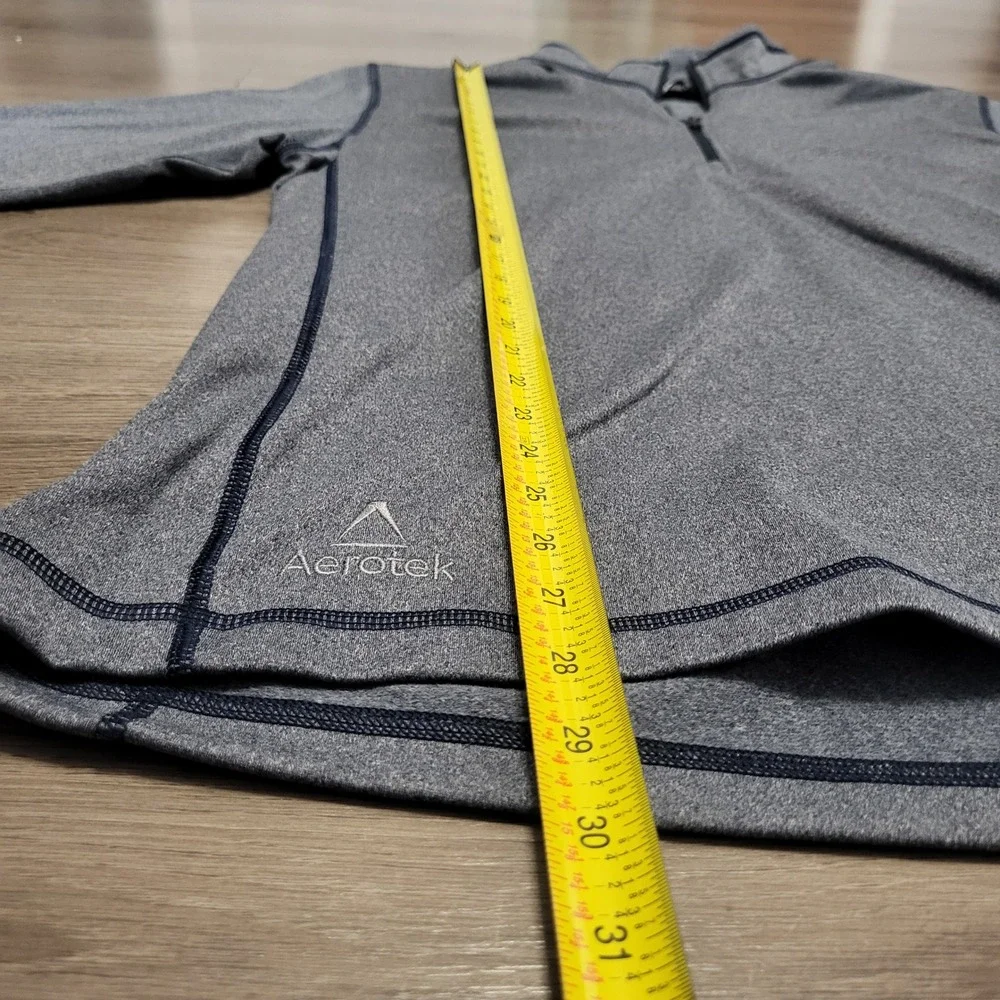 The North Face Mens XL Quarter Zip Pullover Heather Grey Aerotek Performance Top